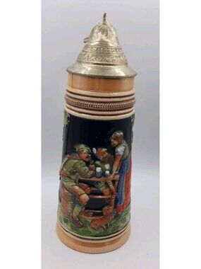 Vintage Original King Beer Stein 300 Western Germany Ceramic Mug 11 In Tall